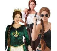 CARNEVALE HALLOWEEN PARRUCCA TRECCIA LUNGA CASTANA WIG BROWN LONG BRAID 4227