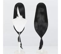 Parrucca universale extra lunga da 120 cm/47,2 pollici, parrucca lunga diritta con botto for cosplay fai da te festa di Halloween Lolita Dress Styling(Black)