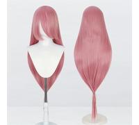 Parrucca universale extra lunga da 120 cm/47,2 pollici, parrucca lunga diritta con botto for cosplay fai da te festa di Halloween Lolita Dress Styling(Dark pink)