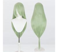Parrucca universale extra lunga da 120 cm/47,2 pollici, parrucca lunga diritta con botto for cosplay fai da te festa di Halloween Lolita Dress Styling(Light green)