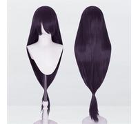 Parrucca universale extra lunga da 120 cm/47,2 pollici, parrucca lunga diritta con botto for cosplay fai da te festa di Halloween Lolita Dress Styling(Dark purple)
