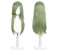 Parrucca universale per costumi 60cm pollici con 2 retine per capelli per cosplay, Halloween e feste a tema (Verde Pallido)