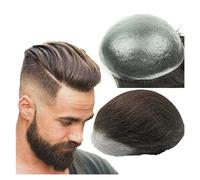 Parrucca uomo 10 * 8 Toupee for uomo 0,04 mm Pelle sottile PU Protesi for capelli umani e unità capillari Sistema di sostituzione dei(Dark brown)