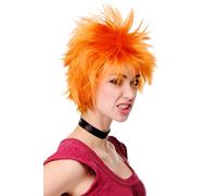 Parrucca Uomo Donna Cosplay Arancione Wild Struppelig Gestyled Japan Anime H9708