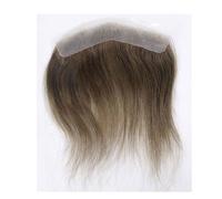 Parrucca Uomo Dritta Marrone 0,06 Mm Con Attaccatura Frontale A V For 16 Cm Capelli Umani, Pelle Ultra Sottile, PU protesi Capillare Uomos Hair Pieces Replacement(16x3.5cm,Lightest Brown)