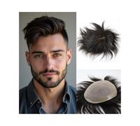 Parrucca Uomo Men's Toupee Silk Base PU Around Real Human Hair Full Hand Tied Silk Top Straight Hair System Unit Protesi Capelli Uomo(6x8)