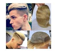 Parrucca uomo Parrucche for capelli anteriori in pizzo francese 8x10 for uomo Sistema di sostituzione del anteriore in afro-americano Ombre da grigio cenere(Blonde)