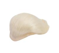 Parrucca Uomo Parte superiore mono con sistema di capelli umani parte anteriore in pizzo e pelle in PU intorno al # 60R