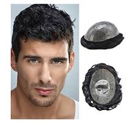 Parrucca uomo Protesi for capelli maschili Pelle completamente sottile 0,1-0,12 mm Base PU iniettata Uomo Toupee Durevole Pezzi di Attaccatura naturale Morbida unità sistema umani(Straight,6x8)