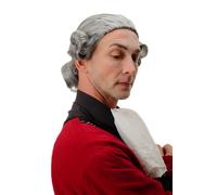Parrucca Uomo Qualità Teatro Barocco Lord Nobiluomo Nobile Grigio Scuro