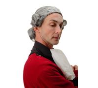 Parrucca Uomo Qualità Teatro Barocco Lord Nobiluomo Nobile Grigio Scuro