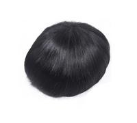 Parrucca Uomo Sistemi di sostituzione dei capelli umani for uomo, base for parrucchino maschile con parte superiore in pizzo e PU intorno al toupet(7x10)