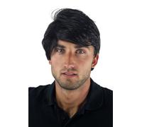 Parrucca Uomo Uomini Corto Giovane Casual Alla Moda Nero Riga GFW967-2