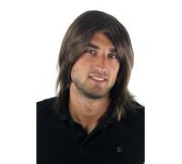 Parrucca Uomo Uomini Lungo Giovane Casual Alla Moda Braun Riga GFW892-10