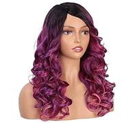 Parrucca Uso Quotidiano Parrucche Viola Ondulate Lunghe Ricci Per Le Donne Cappellino Per Parrucca Cosplay In Costume Sintetico Di Colore Medio Festa