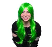 Parrucca verde - Capelli ondulati da 20 pollici per feste in maschera - Costumi cosplay - Parrucche in maschera per feste in maschera - Accessori per travestimenti - Addio al nubilato - Di TRIXES