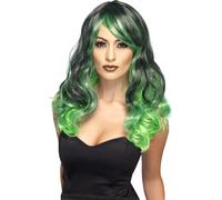 Parrucca Verde E Nera Per Streghe Donne Costume Di Halloween Nuovo