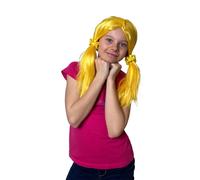 Parrucca verde Lollipopz - Giallo con codini