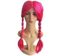 Parrucca verde Lollipopz - Rosa con treccine
