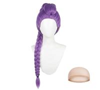 Parrucca Viola con Trecce per Cosplay, Capelli Lunghi Viola Accessorio Costume per Donna e Bambini, Look Anime Pop Star per Halloween, Carnevale, Lucca Comics