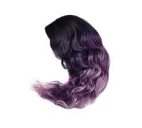 Parrucca viola for capelli sintetici 1pc lunga riccia con frangia laterale Bellissime acconciature ondulate Parrucche Ombre Drag Queen Costume