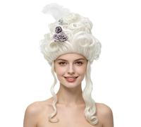 Parrucca vittoriana Costume Floreale Vintage Halloween del Settecento | Accessori per Capelli Cosplay Parrucca Barocca a per di Ruolo Mascherata Carnevale Palco Foto Prop