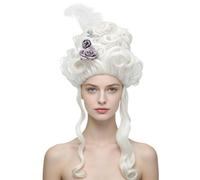 Parrucca Vittoriana Costume Floreale Vintage Halloween del Settecento | Accessori per Capelli Cosplay Parrucca Barocca a per di Ruolo Mascherata Carnevale Palco Foto Prop