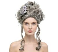 Parrucca vittoriana Costume Floreale Vintage Halloween del Settecento | Accessori per Capelli Cosplay Parrucca Barocca a per di Ruolo Mascherata Carnevale Palco Foto Prop