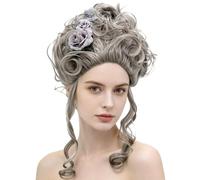 Parrucca vittoriana Costume Floreale Vintage Halloween del Settecento | Accessori per Capelli Cosplay Parrucca Barocca a per di Ruolo Mascherata Carnevale Palco Foto Prop