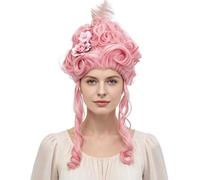 Parrucca vittoriana Costume Floreale Vintage Halloween del Settecento | Accessori per Capelli Cosplay Parrucca Barocca a per di Ruolo Mascherata Carnevale Palco Foto Prop