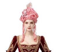 Parrucca Vittoriana Donna Costume Floreale Vintage Halloween del Settecento | Accessori per Capelli Cosplay Parrucca Barocca a per di Ruolo Mascherata Carnevale Palco Foto Prop