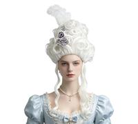 Parrucca Vittoriana Donna Costume Floreale Vintage Halloween del Settecento | Accessori per Capelli Cosplay Parrucca Barocca a per di Ruolo Mascherata Carnevale Palco Foto Prop