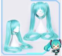 Parrucca Vocaloid Hatsune Miku blu cosplay parrucca lunga treccia lunga kimon...