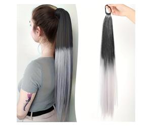 Parrucca YDMHYLAI Parrucca sintetica a coda di cavallo lunga e diritta, stile elastico, estensione dei capelli fai da te for lo styling quotidiano dei capelli delle donne(2T23)