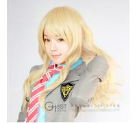Parrucca Your Lie in April Miyazono Kaori Cosplay bionda onda lunga parrucca oro