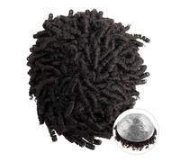 Parrucche 0,06-0,08 mm Doppi Nodi Uomo Protesi Capillare Afro Ricci Microskin Parrucca Toupee for Capelli Umani Sottile Pelle Sistema di Unità Quotidiana(Jet Black,6x8)
