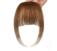Parrucche 1 pezzo, parrucca da donna con frangia piatta, 14 cm/5,5 pollici nero naturale/marrone chiaro, frangia d'aria naturale senza traccia Cosplay Capelli