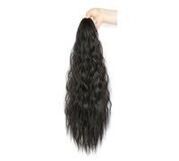 Parrucche 1 pezzo, parrucche da donna 50 cm/19,7 pollici marrone nero, coda di cavallo riccia simulata sulla parte superiore della testa Cosplay Capelli