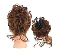 Parrucche 1 PZ Capelli Sintetici Ricci Ondulati Posticci Artiglio Clip in Piatto Capelli Artiglio Panino Chignon for Donne Disordinato Capelli Ricci Panino Scrunchies Estensione Chignon ( Color : SW20