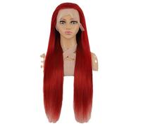 Parrucche 13x 4 ROSSO capelli lisci frontali in pizzo rosso copricapo parrucche frontali in pizzo for capelli umani Europa e America,per donne(18inch)