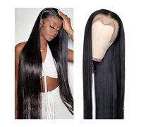 Parrucche 13x4 Parrucca anteriore in pizzo dritto for le donne Parrucche for capelli umani HD Parrucca frontale in pizzo trasparente Pre pizzicata Parrucca for capelli Remy brasiliana 4x4 Parrucca con