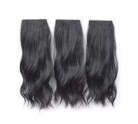 Parrucche 3 pezzi, parrucche da donna, capelli corti invisibili non tagliati, soffici, neri naturali, 38 cm/14,9 pollici Cosplay Capelli