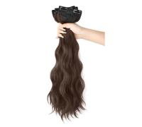 Parrucche 3 pezzi, pezzi di parrucca da donna, 50 cm/19,7 pollici marrone freddo che aumentano il volume soffici riccioli invisibili a forma di onda d'acqua Cosplay Capelli