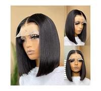 Parrucche 4x4 Straight Bob Pizzo Chiusura del pizzo Parrucche for capelli umani Dritto Brasiliano Remy Short Bob Parrucca 150 densità Presoched Pinced Wodes Nodi Parrucche for donna parrucca in fibra(