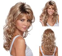 Parrucche 55 cm, 22 "Wig's Wigan Wig Fashion Long Big Wavy Resistente alla parrucca Bionda leggera for abiti eleganti/festa di cosplay/festival/uso quotidiano a/a (Colore : A)