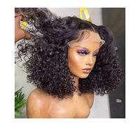 Parrucche 8-16" Parrucca caschetto corto 13x6 Parte a T Parrucche frontali in pizzo for capelli umani for donne nere Capelli umani brasiliani Onda d'acqua 5 × 1 Parte profonda Parrucca in pizzo casche