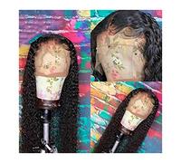 Parrucche 8-24 "Parrucca anteriore in pizzo lungo al curry Parte T brasiliana Capelli umani con capelli for bambini Capelli non Remy Pre-collegati 130% Densità Parrucca anteriore in pizzo traspirante