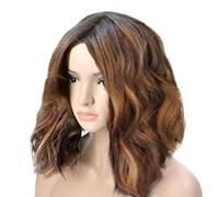Parrucche a capelli corti, parrucca riccia per donne, parrucca alla moda dall'aspetto naturale, parrucca media, capelli sintetici, parrucca lunga a spalla, per l'uso quotidiano per feste in costume