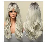 Parrucche a onde lunghe ombre dark Bionda Bionda Parrucche sintetiche con Bangs Bangs Resistente al calore Fibra Quotidiano Party Party Capelli Parrucche Cosplay compatible with le donne(LC5074-1)
