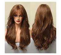 Parrucche a onde lunghe ombre dark Bionda Bionda Parrucche sintetiche con Bangs Bangs Resistente al calore Fibra Quotidiano Party Party Capelli Parrucche Cosplay compatible with le donne(LC5204-1)